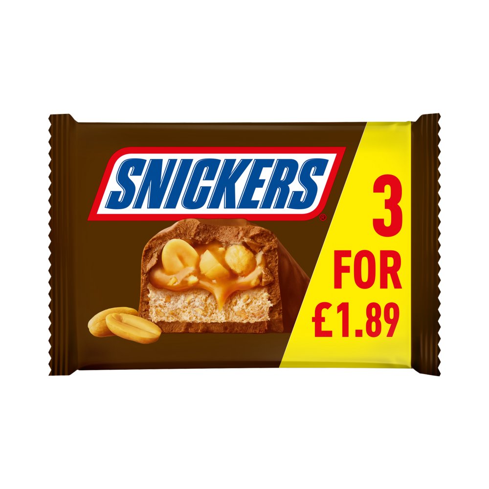Snickers Caramel, Nougat, Peanuts & Milk Chocolate Bars