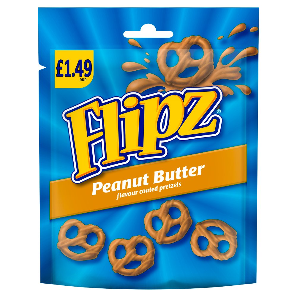Flipz Peanut Butter Flavour Coated Pretzel Snacks 80g