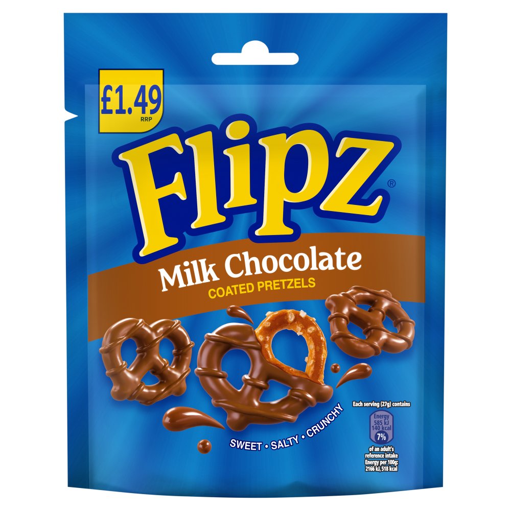 Flipz Milk Chocolate Coated Pretzel Snacks 80g