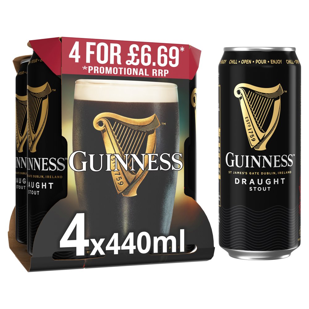 Guinness Draught Stout Beer In Can 4.1% vol 440ml