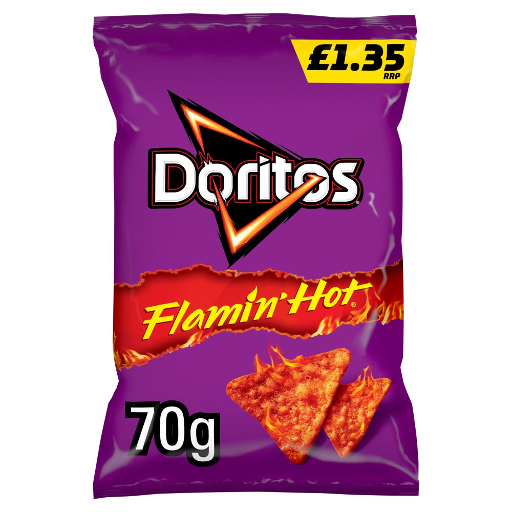 Doritos Extra Flamin' Hot Sharing Bag Crisps 70g