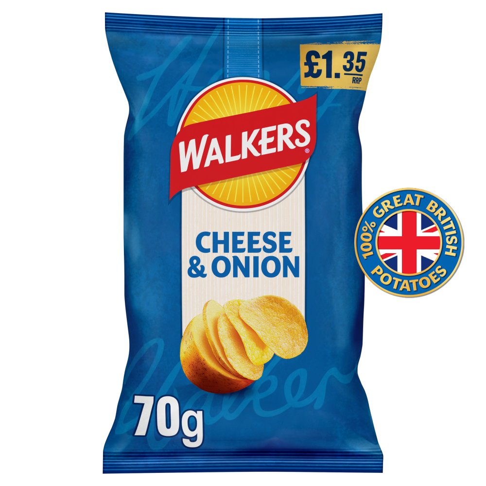 Walkers Cheese & Onion Crisps 70g