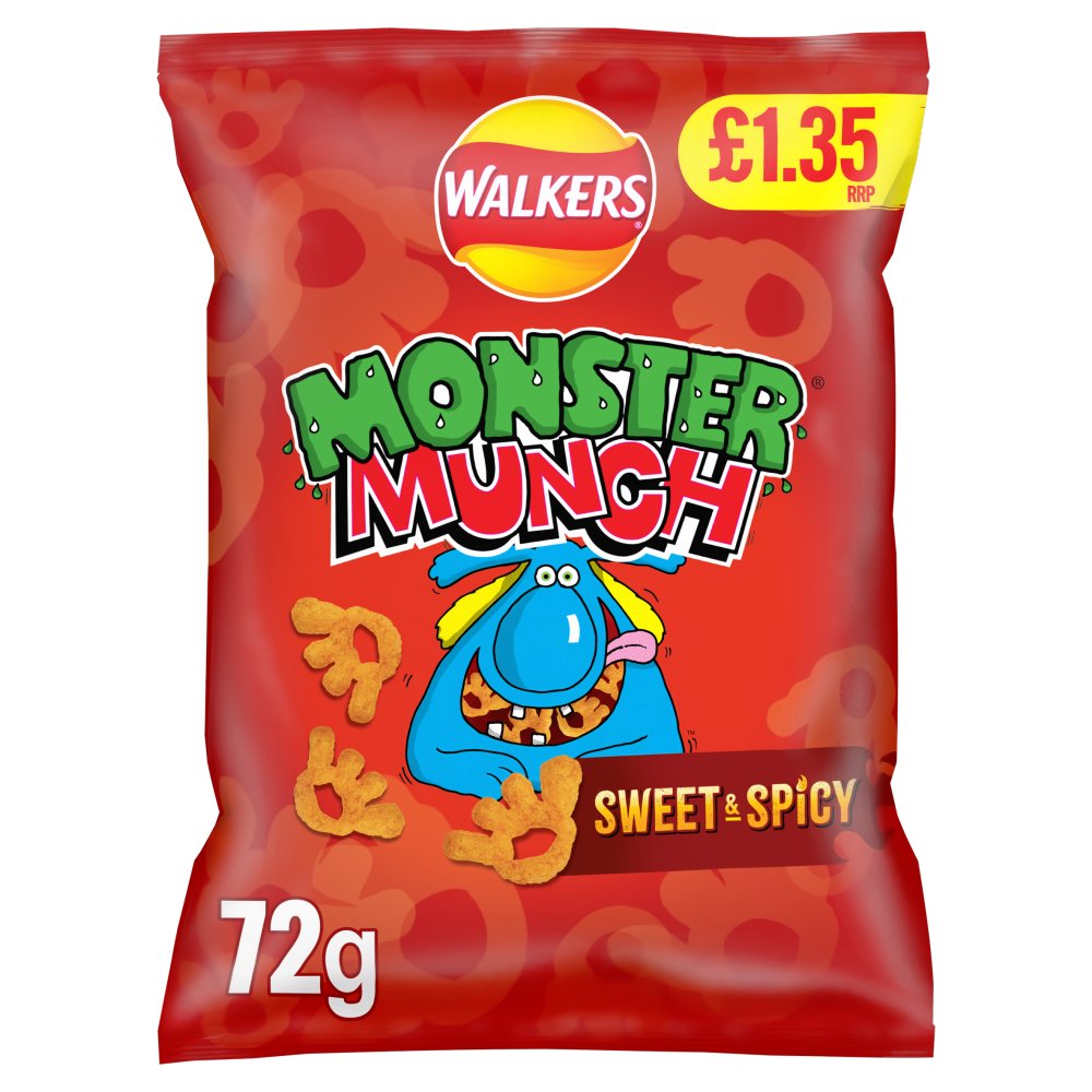 Walkers Monster Munch Sweet & Spicy Snacks 72g
