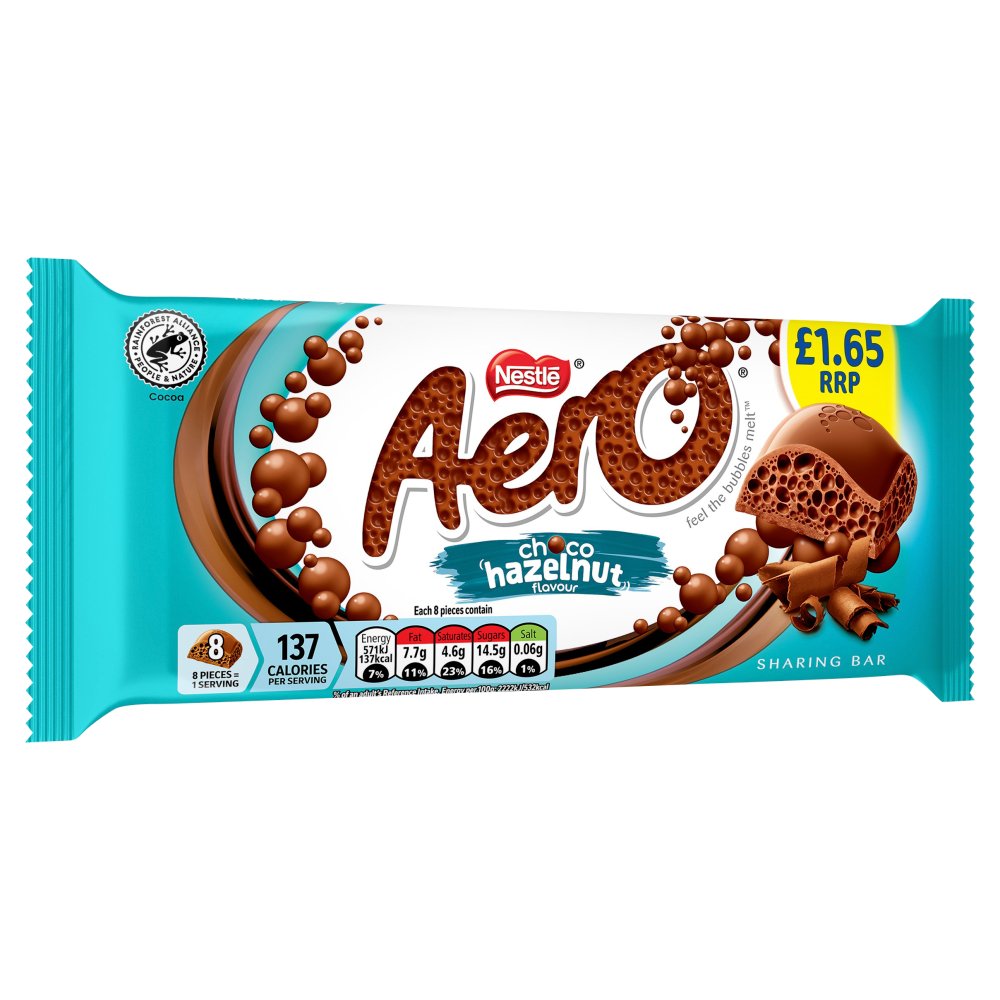 Aero Hazelnut Chocolate Sharing Bar 90g