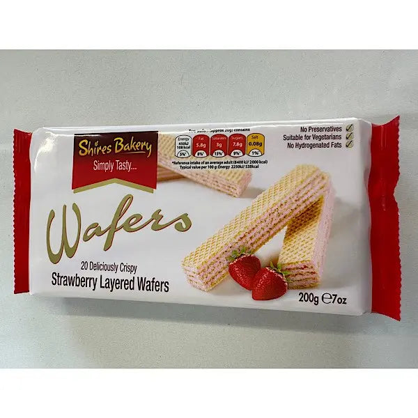 Shires Bakery Strawberry Wafers 200g