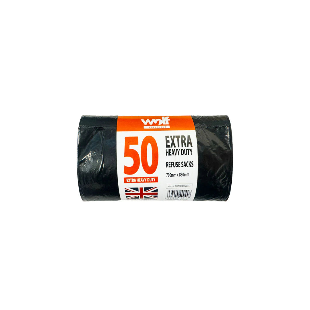 50 Black Plastic Bin Bags Liners