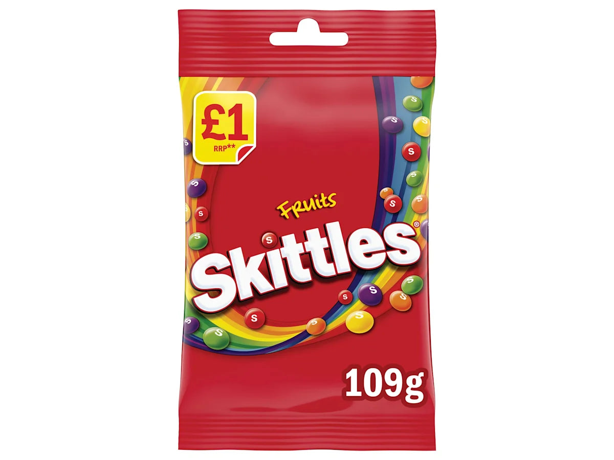 Skittles Vegan Chewy Sweets Fruit Flavoured Treat Bag 109g