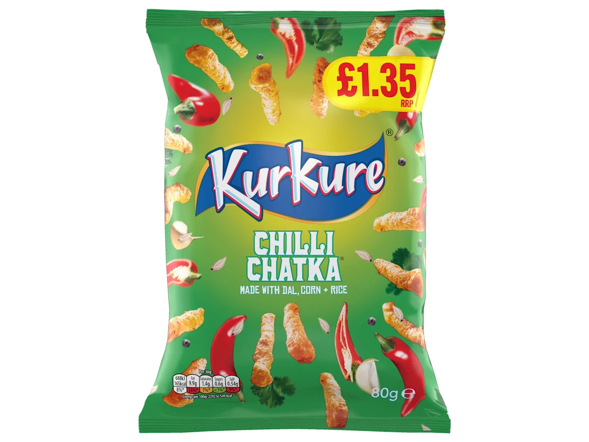 Kurkure Chilli Chatka Sharing Snacks Crisps 80g