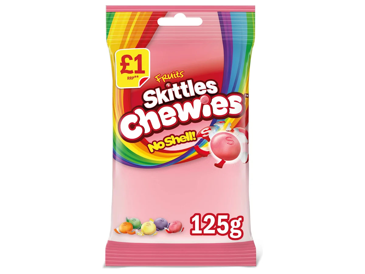 Skittles Chewies Vegan Sweets Fruit Flavoured Treat Bag 125g