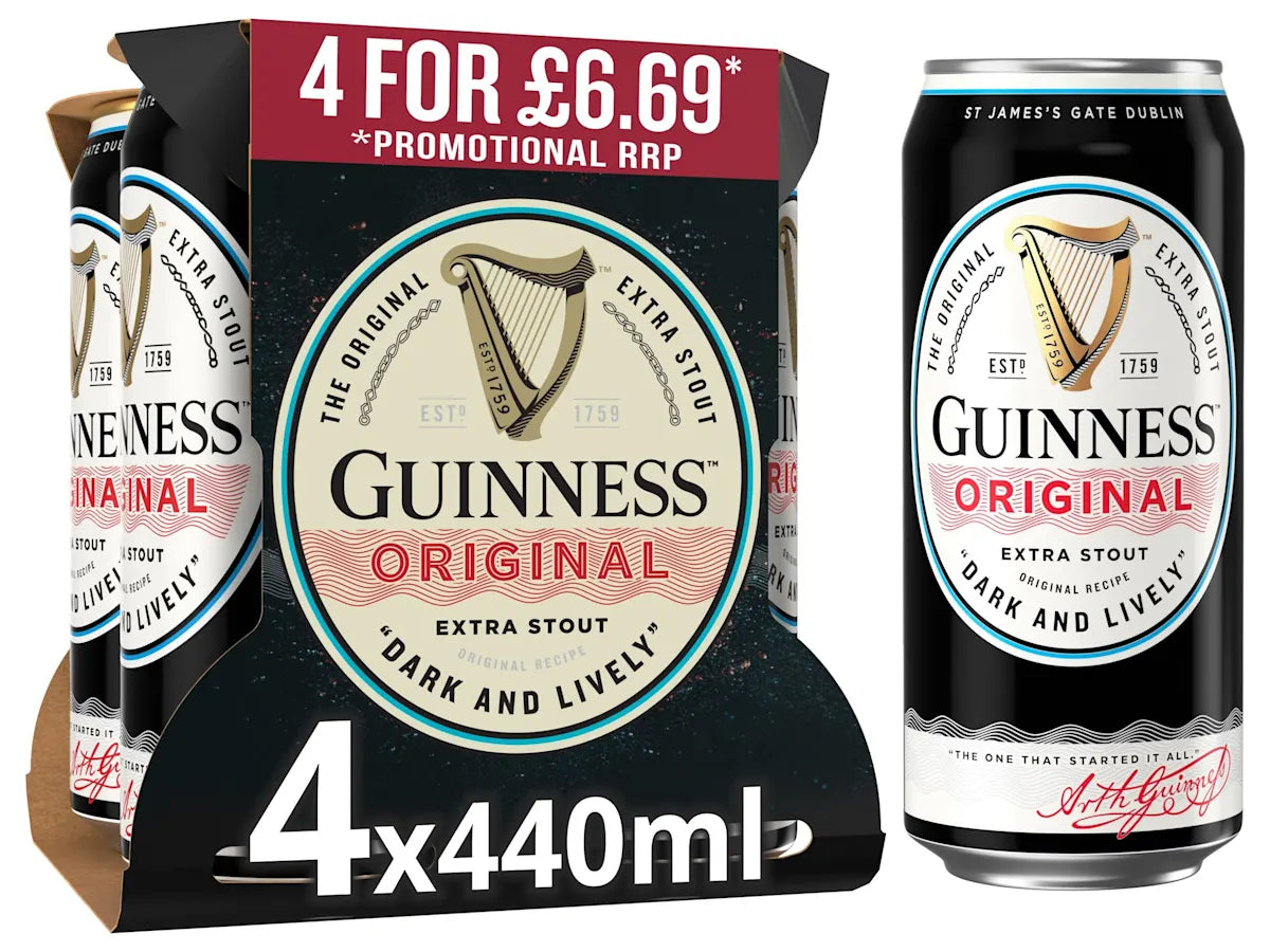 Guinness Original Extra Stout Beer In Can 4.2% vol 440ml Cans