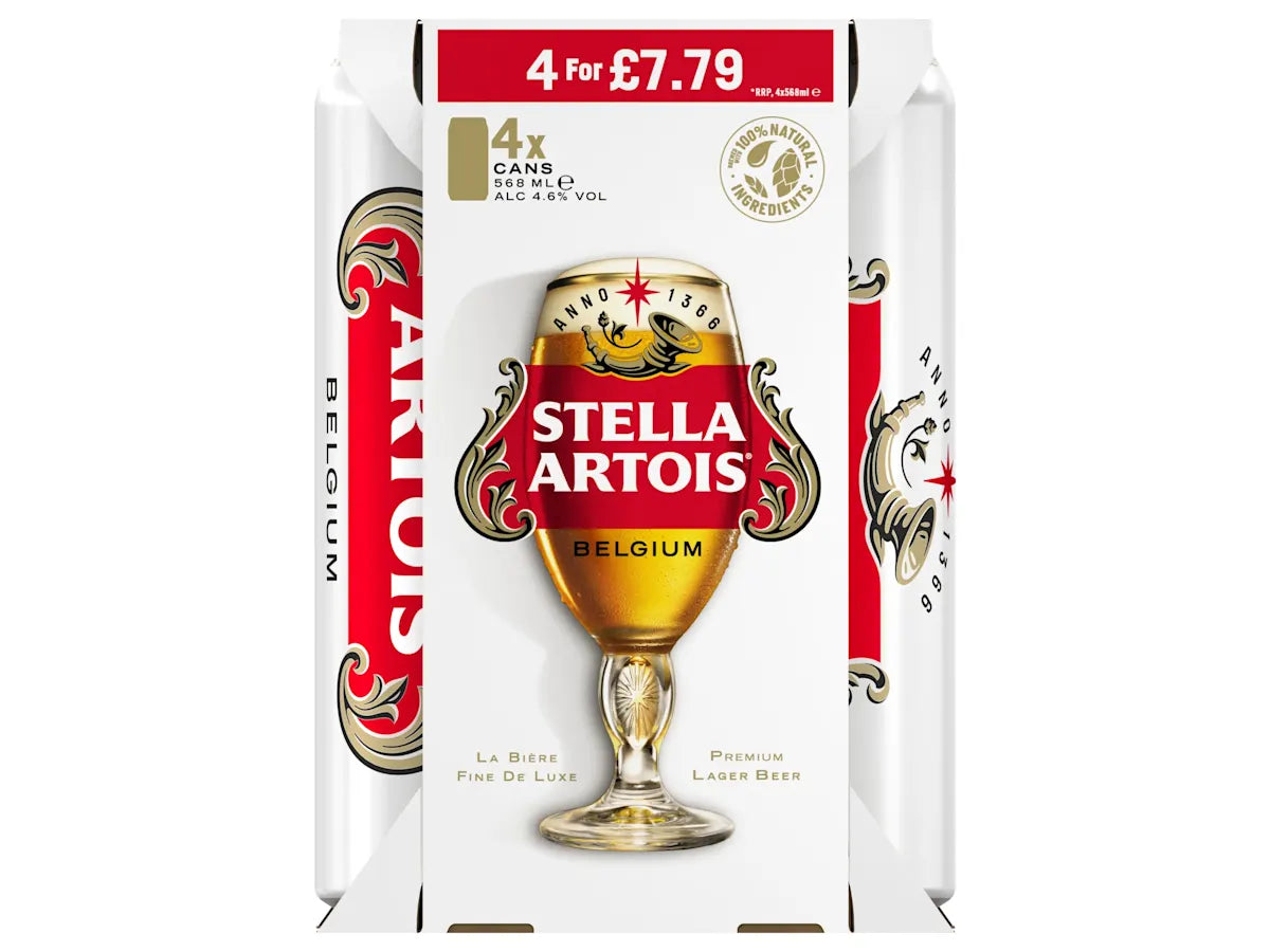 Stella Artois Premium Lager Beer 4 x 568ml