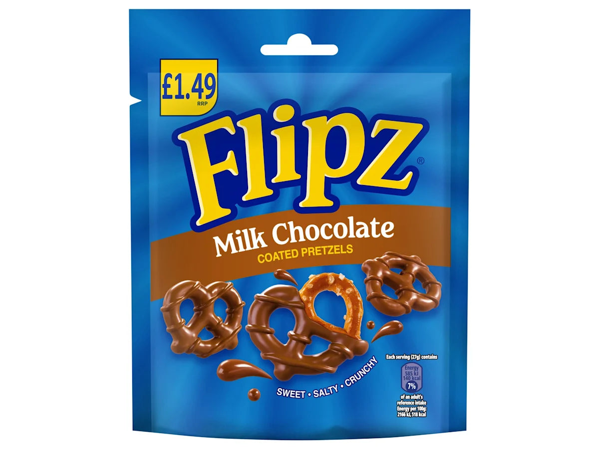 Flipz Milk Chocolate Coated Pretzels 80g