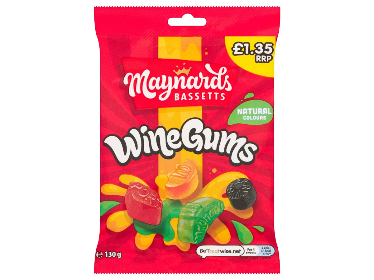 Maynards Bassetts Wine Gums Sweets Sharing Bag 130g