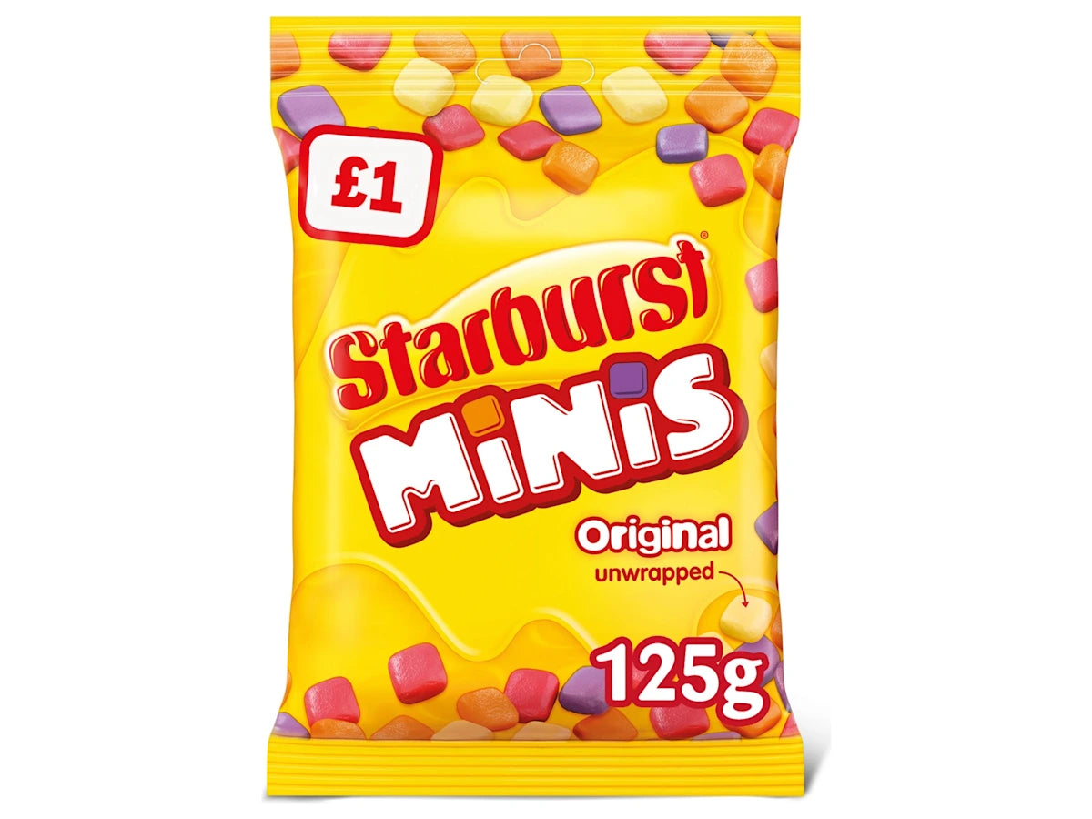 Starburst Minis Vegan Chews Sweets Pouch Bag 125g