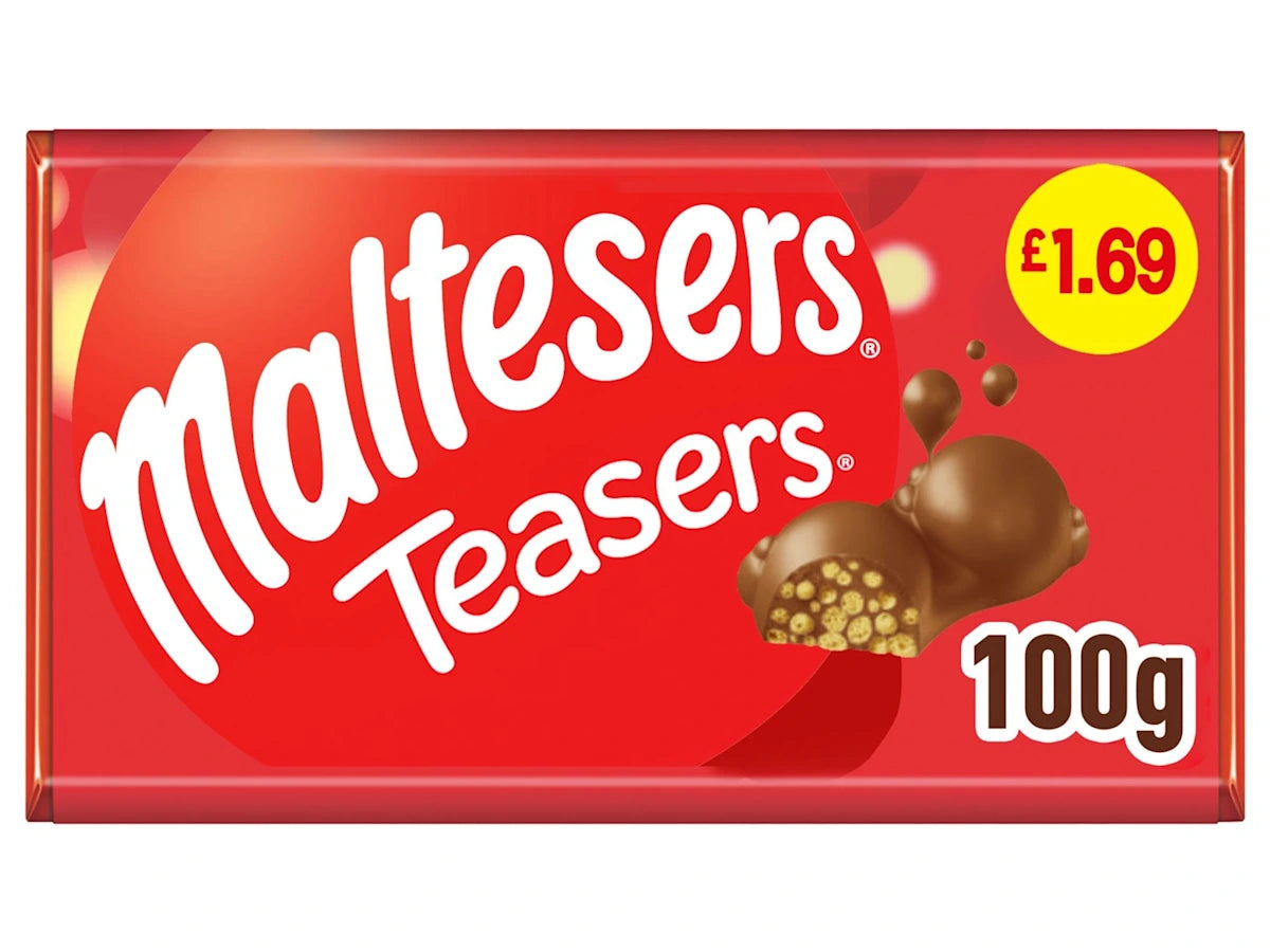 Maltesers Teasers Milk Chocolate & Honeycomb Block Bar 100g
