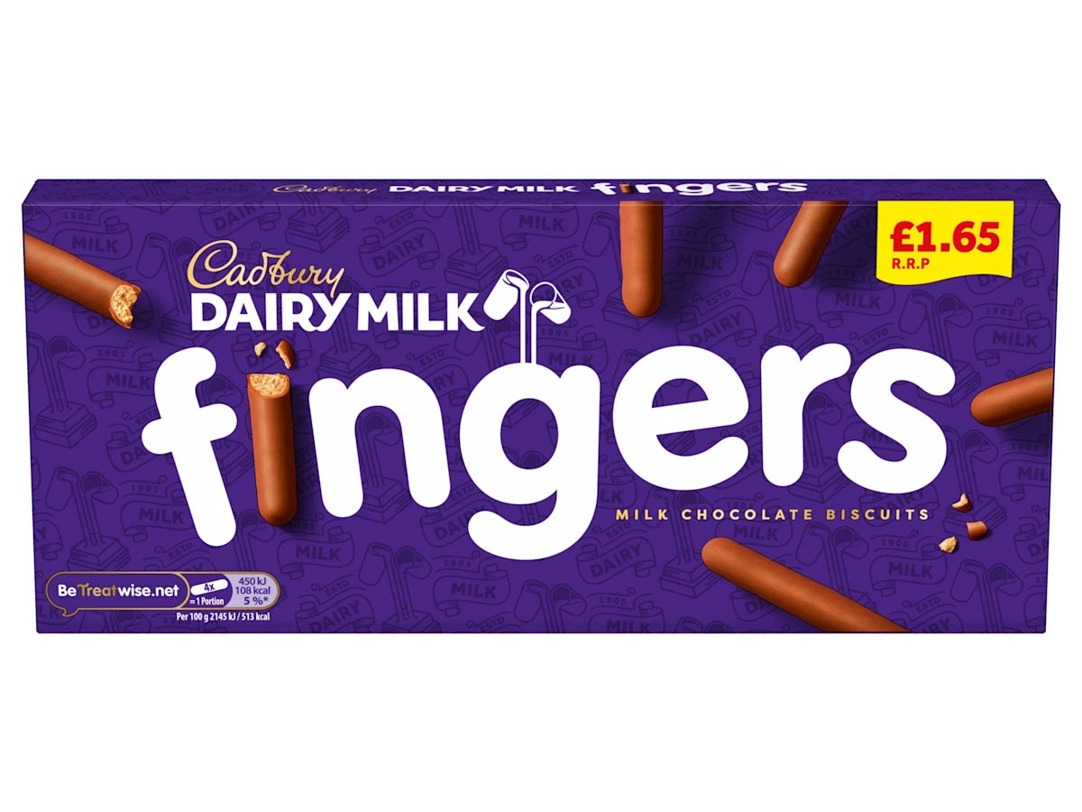 Cadbury Dairy Milk Fingers Milk Chocolate Covered Biscuits 114g