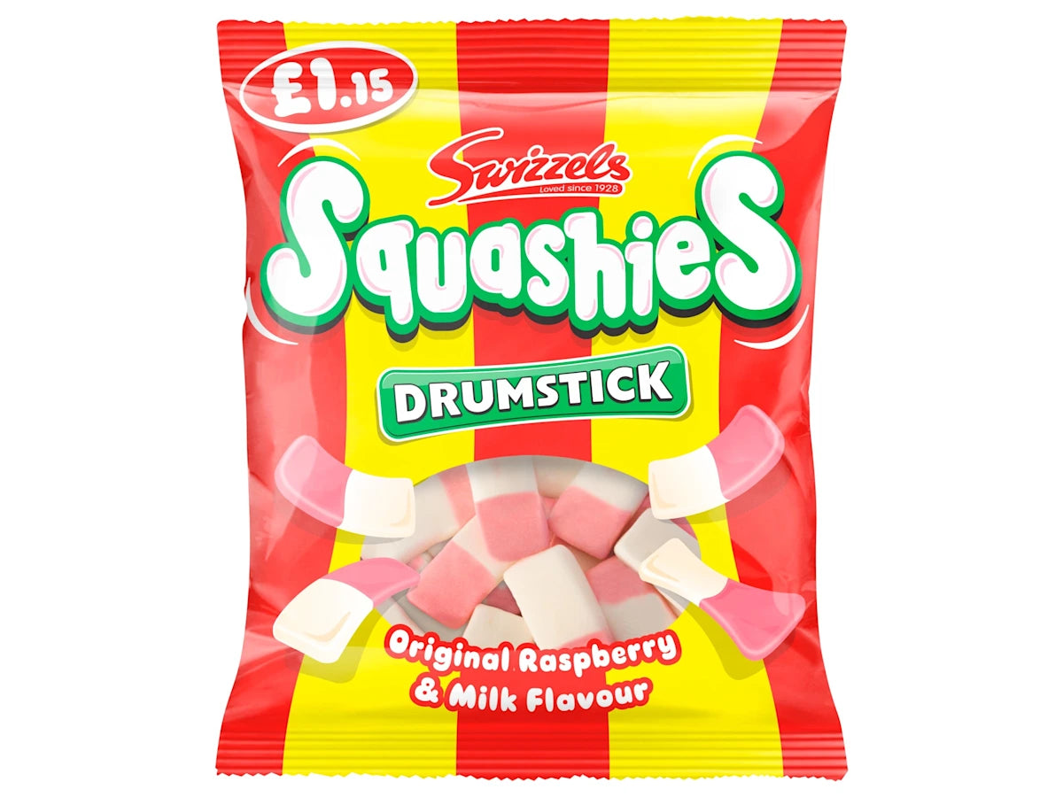 Swizzels Drumstick Squashies Original Raspberry & Milk Flavour 120g